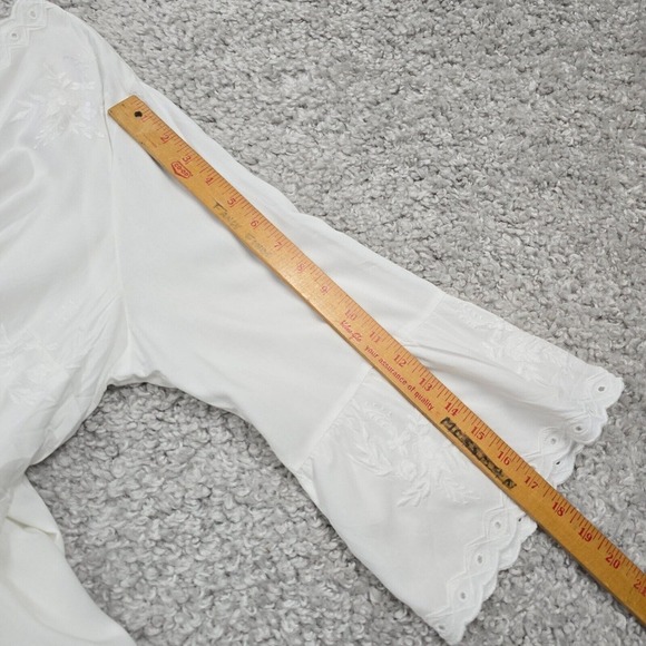 Soft Surroundings Shirt Womens Large Icon Melissani Tunic Top Scallop Hem Eyelet - Picture 12 of 13